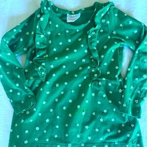 Girls Hanna Anderson Floral Green Top